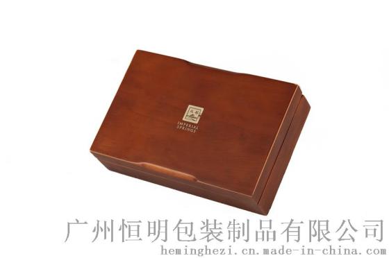 广州恒明包装厂直销橡木实木贴金属字盒子