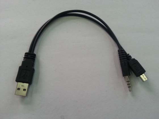 厂家直销0.5米 麦克二合一 一拖二 蓝牙音响线 Micro USB