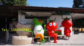 深圳仿真蔬菜番茄雕塑/玻璃钢西红柿卡通人物规格120cm
