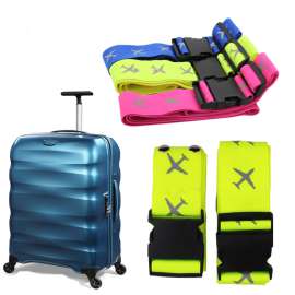 旅行行李箱防摔捆绑带尼龙箱包打包带便携带反光飞机图案 两条装