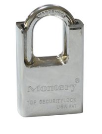 厂家供应优质铜挂锁montery牌P3001半包梁防剪锁安全叶片锁方体挂锁